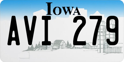 IA license plate AVI279