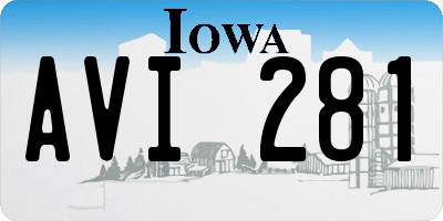 IA license plate AVI281