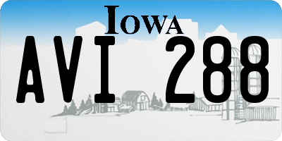IA license plate AVI288