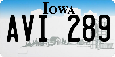 IA license plate AVI289