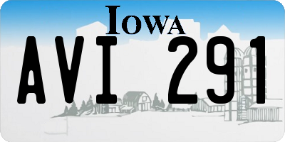 IA license plate AVI291