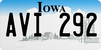 IA license plate AVI292