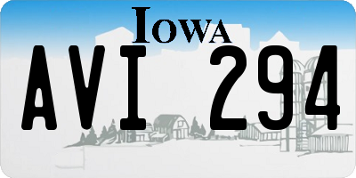 IA license plate AVI294