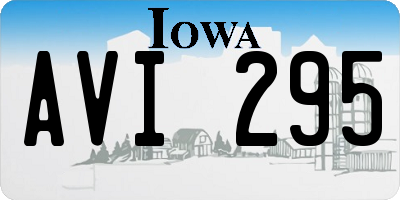 IA license plate AVI295
