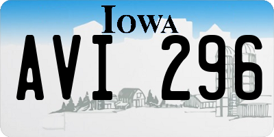 IA license plate AVI296