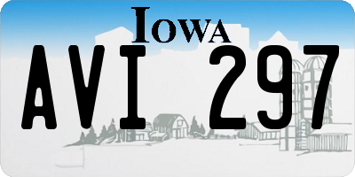 IA license plate AVI297