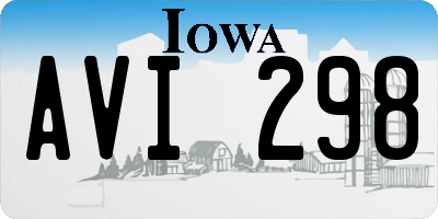 IA license plate AVI298