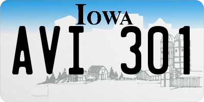 IA license plate AVI301