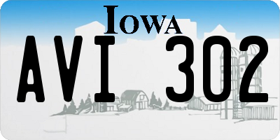 IA license plate AVI302