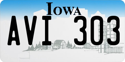 IA license plate AVI303