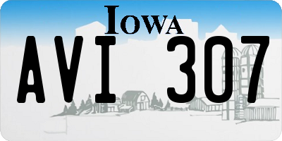 IA license plate AVI307
