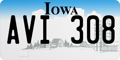 IA license plate AVI308