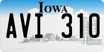 IA license plate AVI310