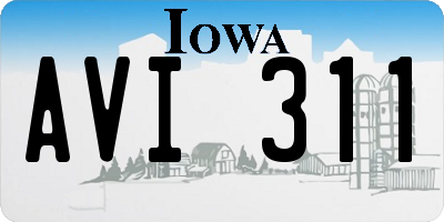 IA license plate AVI311