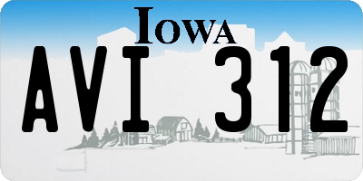 IA license plate AVI312