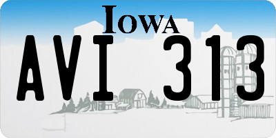 IA license plate AVI313