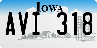 IA license plate AVI318