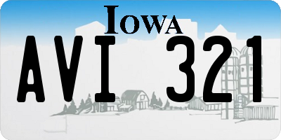IA license plate AVI321
