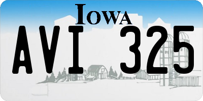 IA license plate AVI325