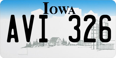 IA license plate AVI326