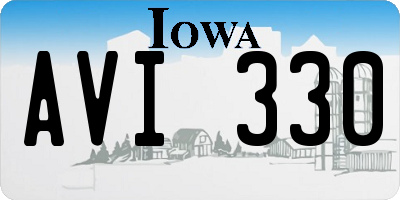 IA license plate AVI330
