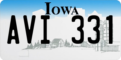 IA license plate AVI331