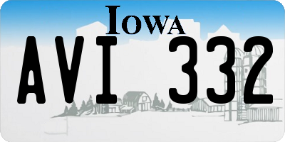 IA license plate AVI332
