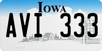 IA license plate AVI333