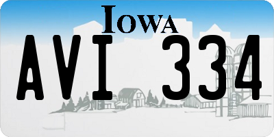 IA license plate AVI334