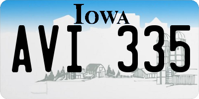 IA license plate AVI335
