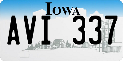 IA license plate AVI337