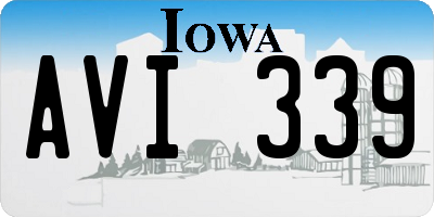 IA license plate AVI339