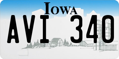 IA license plate AVI340