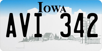 IA license plate AVI342