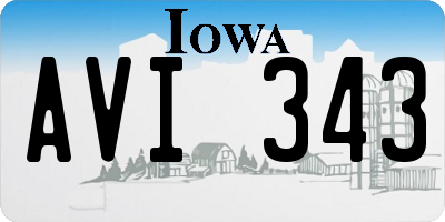 IA license plate AVI343
