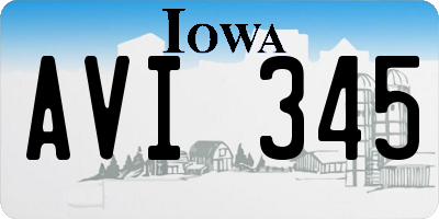 IA license plate AVI345