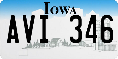 IA license plate AVI346