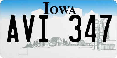 IA license plate AVI347