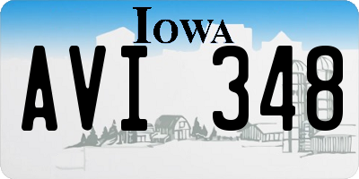 IA license plate AVI348