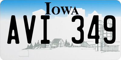 IA license plate AVI349