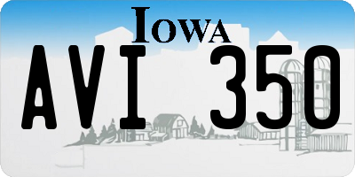 IA license plate AVI350