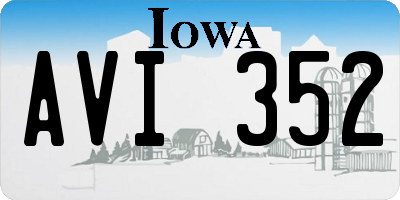 IA license plate AVI352