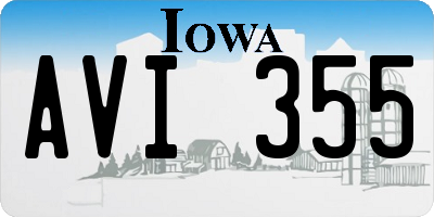 IA license plate AVI355