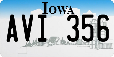IA license plate AVI356