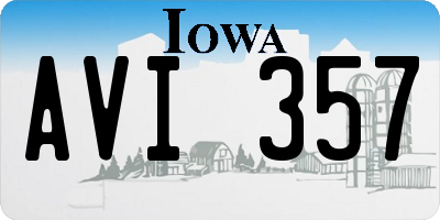 IA license plate AVI357