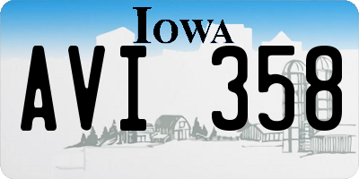 IA license plate AVI358