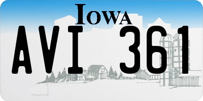 IA license plate AVI361
