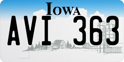 IA license plate AVI363