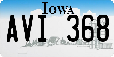 IA license plate AVI368