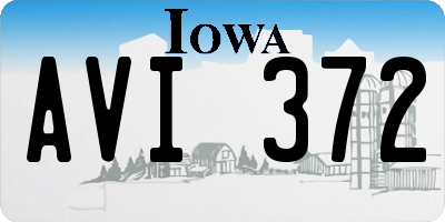 IA license plate AVI372